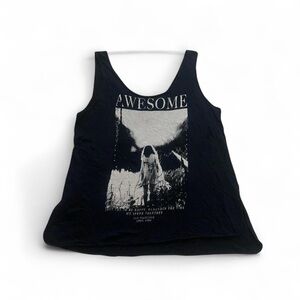 Black and white graphic tank top Size L